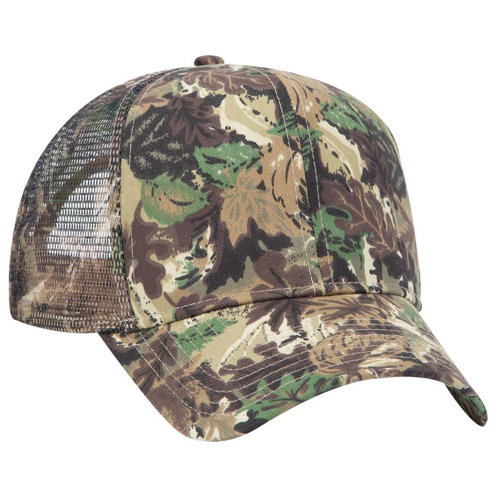 Camouflage cotton twill pro style mesh back caps